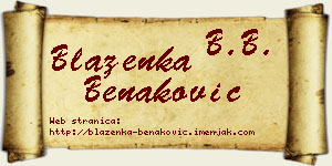 Blaženka Benaković vizit kartica